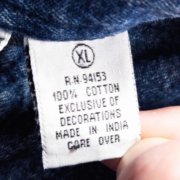 Keren Hart Embroidered Patchwork Denim Jacket Blue XL Cottagecore - Picture 8 of 8